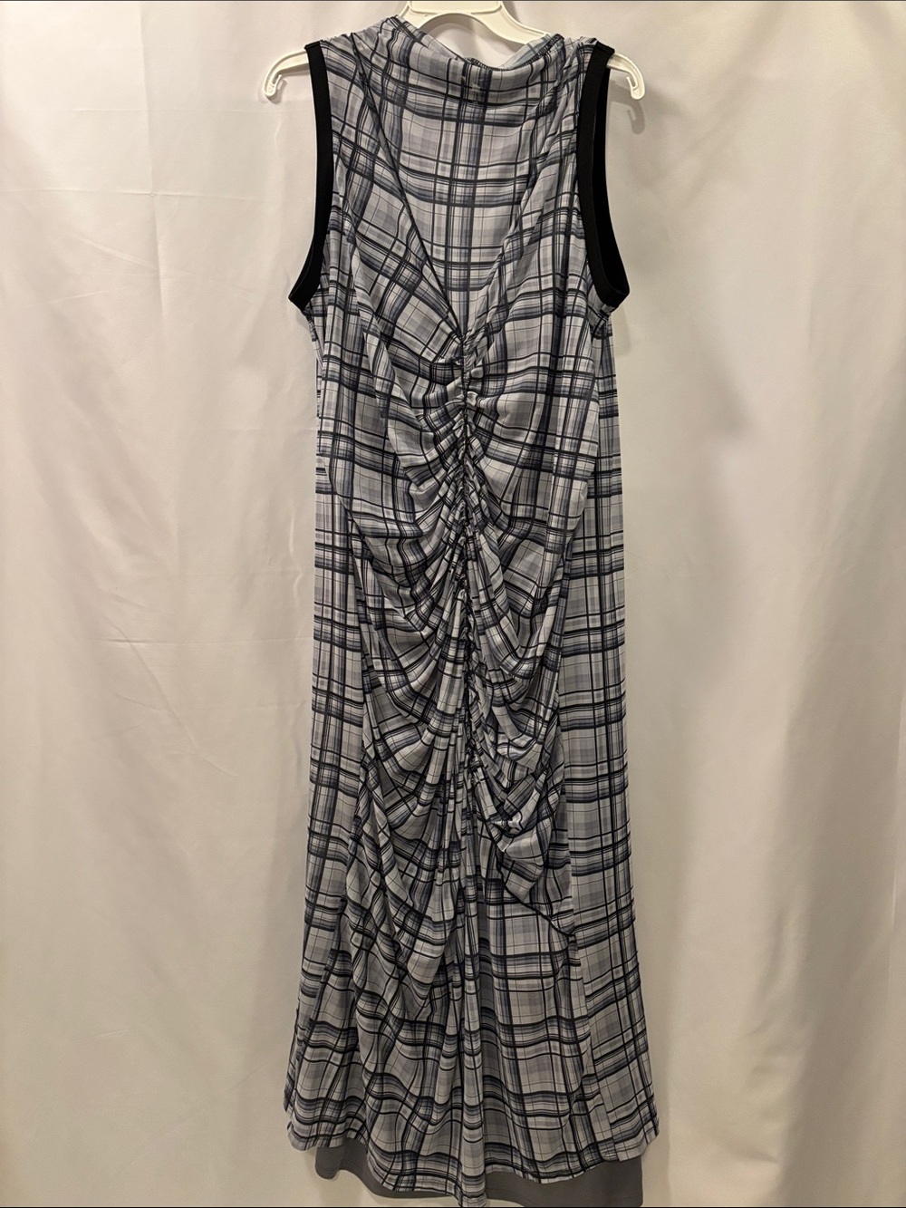 ASOS Multicolor Plaid Pattern Ruched Front Details Sleeveless Dress - size 20